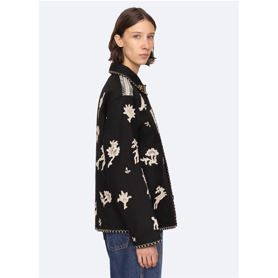 Sea New York MIKA Applique Jacket, Black 